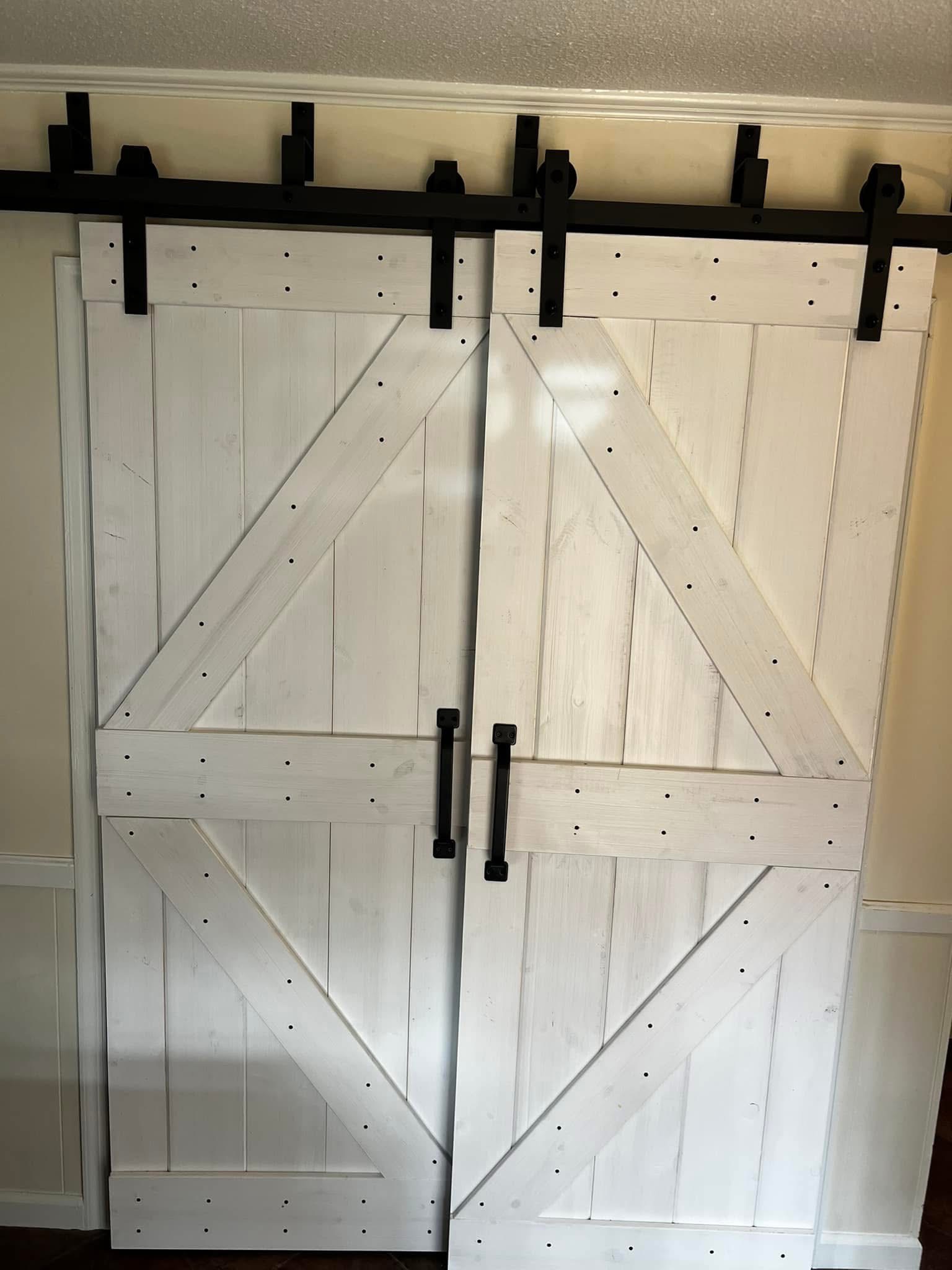 Double barn doors, built and hung by us